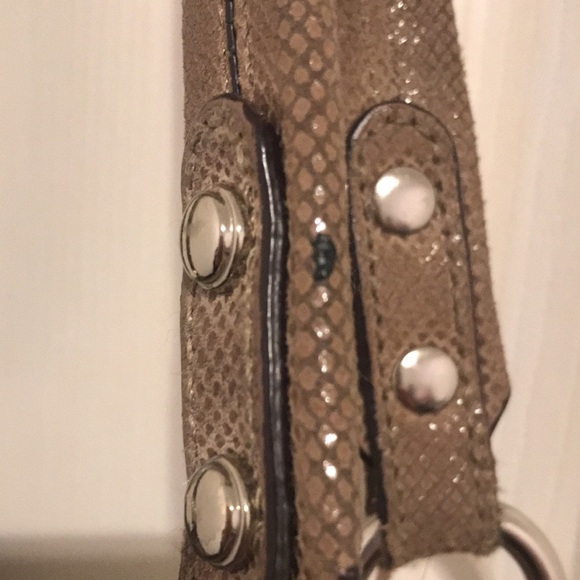 B.MAKOWSKY 3 COMPARTMENT SHOULDER BAG PURSE BROWNISH GREEN GOLDTONE HARDWARE . - Picture 8 of 12